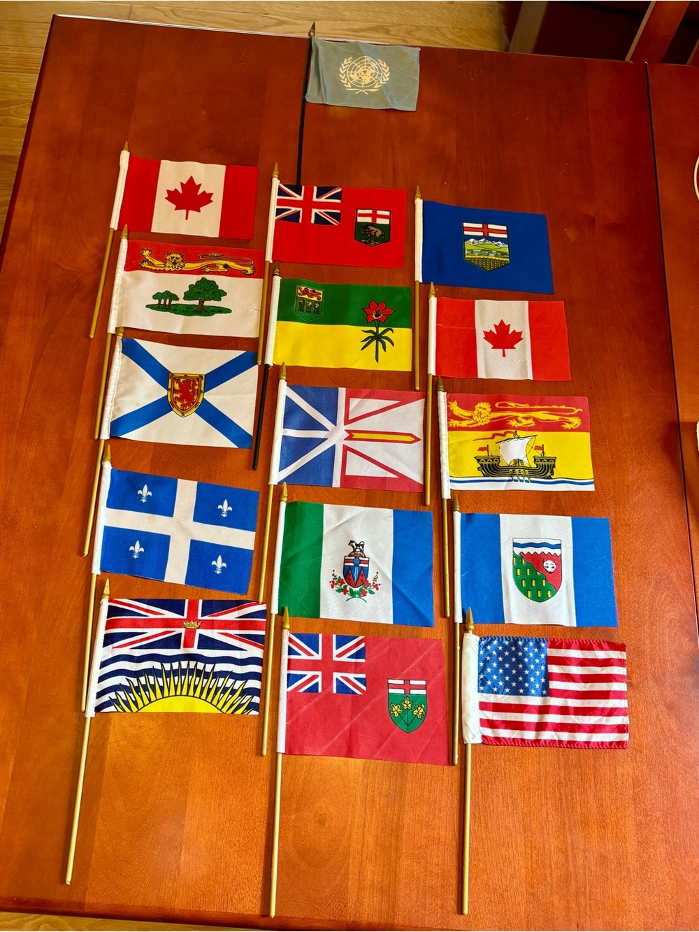 Various Hand Held Flags of Canadian Provinces